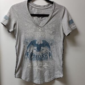 Affliction Gray Graphic Fitted Short Sleeve Tee
